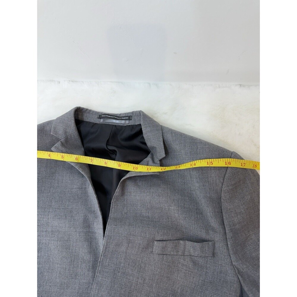 HM Slim Fit Blazer Mens 38R Gray  Elbow Patches Two Button - Picture 6 of 13